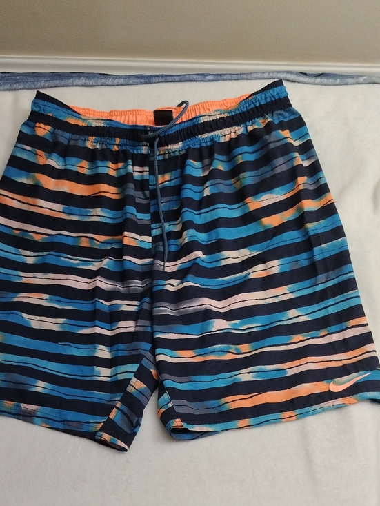 Nike Other - Nike Striped Drawstring Mesh Lined Swim Trunks Men's XXL Read